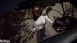 hot latina prostitute sucks monster cock then fucks outdoors public tight pussy