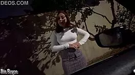 hot latina prostitute sucks monster cock then fucks outdoors public tight pussy