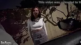 hot latina prostitute sucks monster cock then fucks outdoors public tight pussy