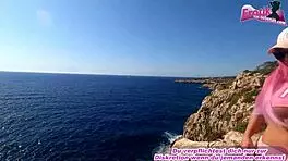 german teen's perky tits bounce during wild outdoor fuck