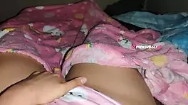 sexy latina college babe fingers shaved wet pussy before university class