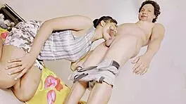 check this wild cum swapping threesome creampie action