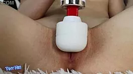 brunette fitness babe shoves dildo deep for squirting orgasm explosion