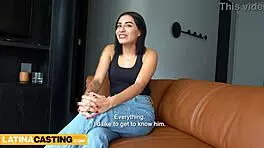 cute latina teen arrives at casting call without panties underneath