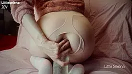 her tight asshole gapes from huge toy anal training