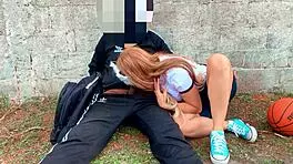 brazilian college student flashes and fucks professor in abandoned house