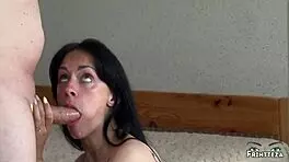 Halloween Costume Babe Deepthroats and Swallows Massive Load Deeply