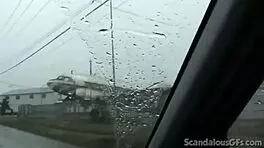 Teen babe fingers her wet pussy in the car 🚗💦