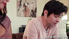 stepmom eases stepson's pain with her warm comforting mouth