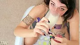 brutal anal throatfuck leaves whore nemesi gagging on cum