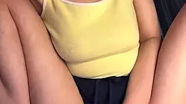 Blonde teen teases wet pussy with fingers to orgasm