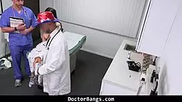 shy busty nurse jasmine wilde bent over doggystyle by doctor bangs patient!