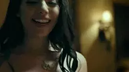 Stepmom seduces young brunette with lesbian fingering and licks in front of friends