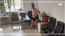 Boss fucks office slut hard on desk right now