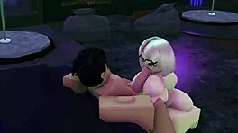 destroying young blonde italian slut's tight ass cum facial blast