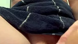 scarlet heads out leaving cum dripping on bathroom sink