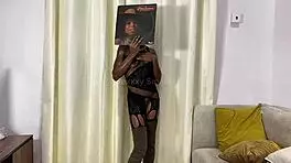 Skinny teen dances seductively then squirts fingering wet pussy for daddy