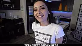 Aria Lee Gags Hard on Massive Cock for TeamSkeet