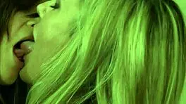 petite lesbian devours busty milf neighbor's shaved pussy in hot scissoring