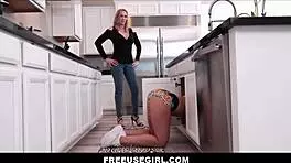 Freeusegirl blonde teen Harley King stuck and fucked hard by Rion King monster cock