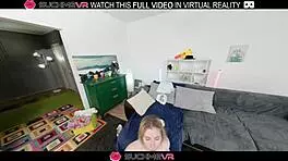 blonde mila's pie explodes in wild vr sex frenzy