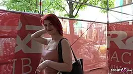 german scout, redhead student jenny, wanna fuck outdoors for cash?