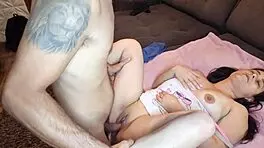 Brunette Latina Gags on Monster Cock in Bent Over Deepthroat Doggystyle