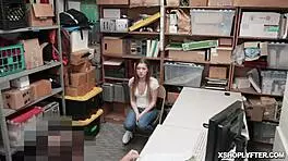 Shoplyfter teen bounces tight pussy cowgirl on lp officer's big cock