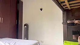 sharing bed with hot colombian turns into wild face fuck