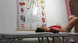 damn doctor shoves finger in patient's tight asshole then fucks her juicy Brazilian pussy rough in hospital