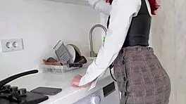 lazy maid gets whipped hard then creampied for her sloppy work