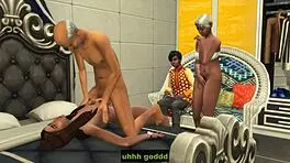 Hey everyone, horny Indian babe gets pounded hard in wild group scene