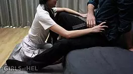 Amateur age-gap couple dives into passionate interracial sex with wet orgasms