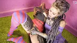 Tattooed alt babes hide strap-on secrets