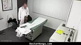 Shy nurse patient caught sexually active by doctor in hospital bang.