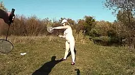 Autumn's Cute Milf Strips for Naked Public Badminton and Doggy Pound