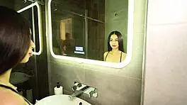 brunette cheats on boyfriend with huge cock before her date 💋🔥