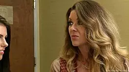 Raquel Devine and Adriana Chechik passionately lick shaved pussies in lingerie face sitting bliss