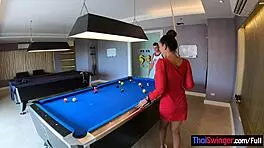 amateur couple hits the pool then fucks passionately doggystyle her big asian ass bouncing