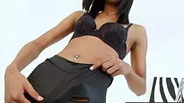 Slim shemale deeply dildos tight asshole solo