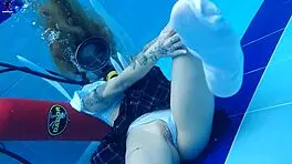 Sexy latina ashlee rose teases underwater pool tits