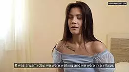 Russian virgin's big tits tight ass pussy deflowered on camera