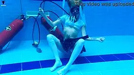 Sexy latina ashlee rose teases underwater pool tits