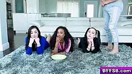 Huge cock pounds eager pussies one by one