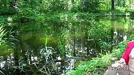 fucking her wet pussy deep creampie picnic woods nature quickie