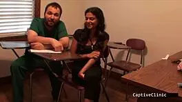 Petite Latina Teen Yesenia Sparkles Latex Gloves Handcuffs Screaming Orgasm Backstage