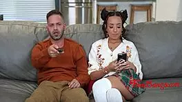 i catch him wanking to porn thinking i'm asleep now he pays