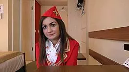 anina silk the sexy air hostess gets creampied hard pov 😍✈️ big ass interracial