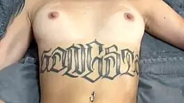 petite brunette latina takes rough pov deepthroat gagging cowgirl to cum on tits