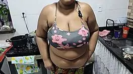 Chubby Big Tits Latina Milf Fucked Hard Kitchen Cumshot